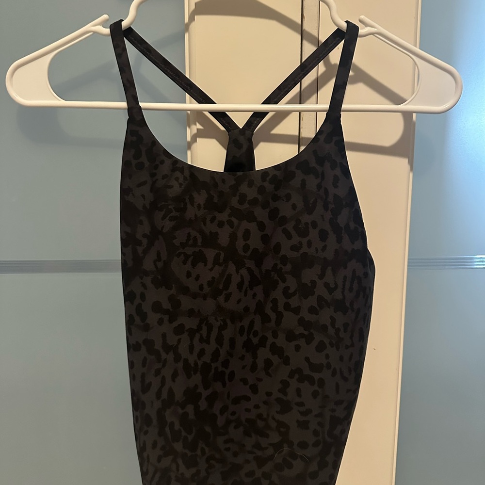 Black Leopard Print Women's Top